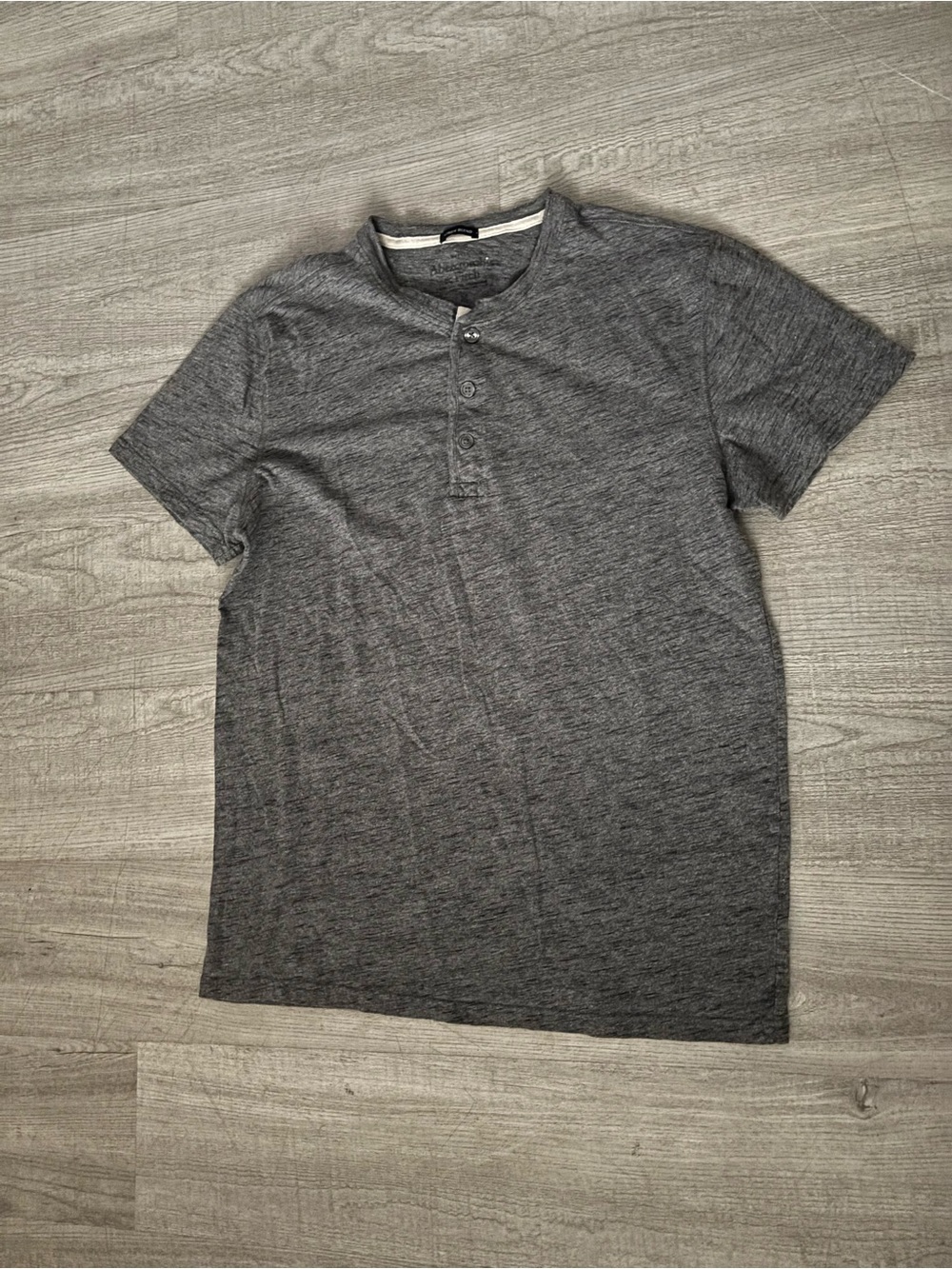 Abercrombie Fitch Juniors Linen Blend Short Shirt Size Medium Gray Buttons